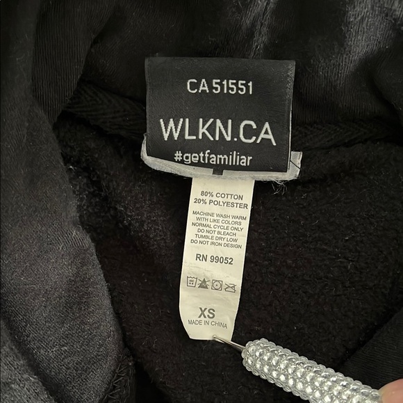 WLKN The Building Signature Logo Hoodie Sweatshirt Black Minimalist  XS - Picture 5 of 9